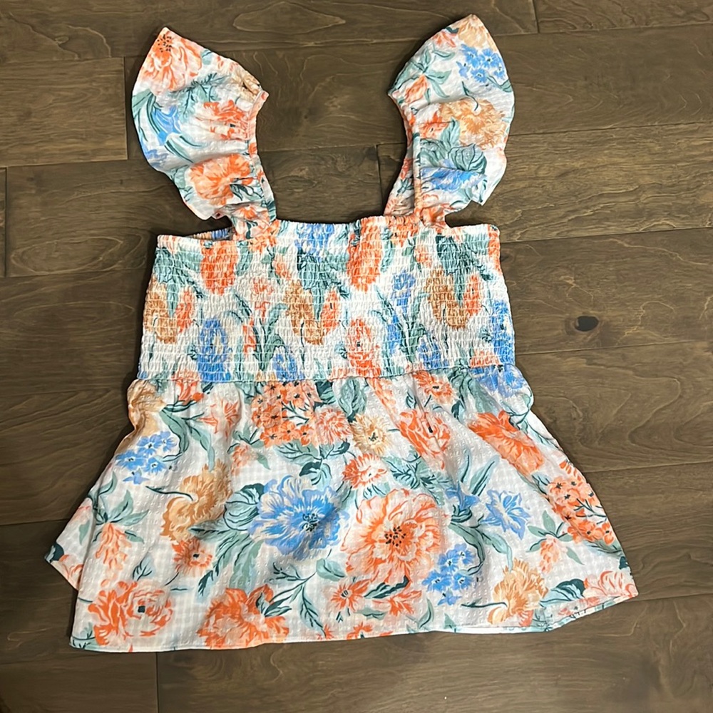 Floral Ruffle Top
